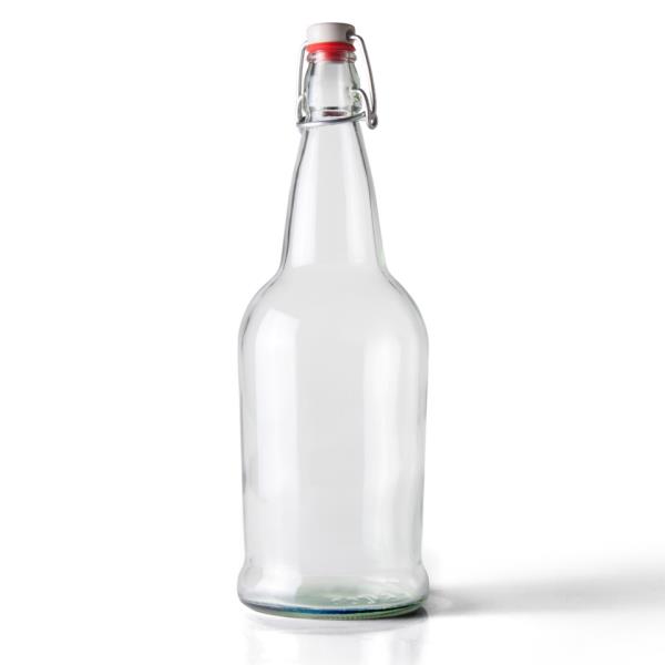 32 oz Glass Long Neck, Round, Flint, 