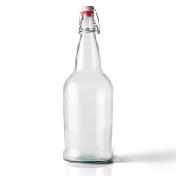 32 oz Glass Long Neck, Round, Flint, 
