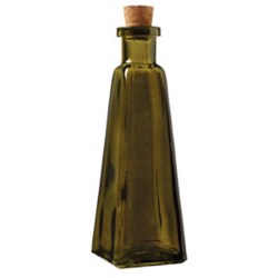 6 oz Glass Tapered, Square, Antique Green, 0.75in finish 