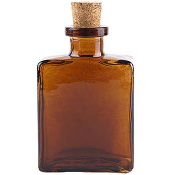 5 oz Glass Straight Sided, Oblong, Amber, 0.75in finish