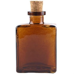 5 oz Glass Straight Sided, Oblong, Amber, 0.75in finish 