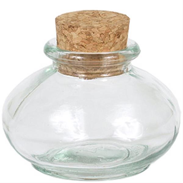 3.4 oz Glass Jar, Round, Flint, 27mm CORK finish