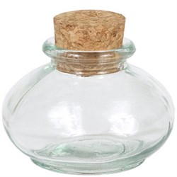 3.4 oz Glass Jar, Round, Flint, 27mm CORK finish 