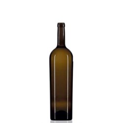 1.5 ltr Glass Long Neck, Round, Antique Green, Cork finish Content carton 1805