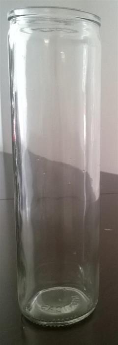 463 ml Glass Candle Jar, Round, Flint, Special finish 
