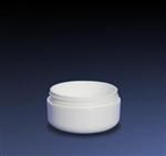 2 oz SAN Outer P/P Inner Jar, White In Round, 70-400, Round Base Low Profile