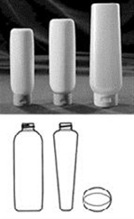 90 ml HDPE Tottle/Tube Bottle, Oval, 22-400, ,