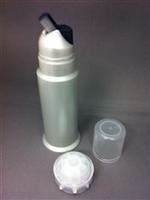 128 ml P/P Cylinder, Round, Airless HVD Pump, Natural Head & Overcap included, Unlined Seals, Blue