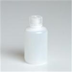 125 ml HDPE Cylinder, Round, 38-415, W/ Cap Attached ,