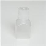 125 ml HDPE Straight Sided, Square, 38-430, Graduated W/ Cap Attached ,