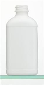 8 oz HDPE Straight Sided, Oblong, 28-400, Label Indent