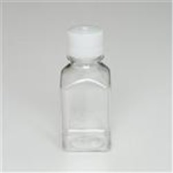 250 ml PETG Straight Sided, Square, 38-430, Non-Sterile W/Cap Attached ,
