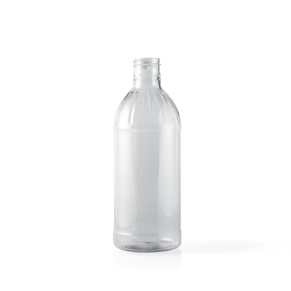 16 oz PET Utility Plastic, Round, 28-410, Ribbed/Fluted Label Indent ,