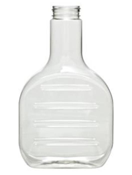24 oz PET Long Neck, Oblong, 38-490, Ribbed/Fluted ,