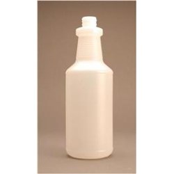 32 oz HDPE Carafe/Decanter, Round, 28-400, Ribbed/Fluted Label Indent