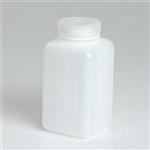 1000 ml HDPE Straight Sided, Square, 63-415, Non-Sterile ,