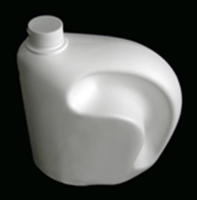 128 oz HDPE Asymmetrical, Oval, 38-400, Offset Neck Grip ,
