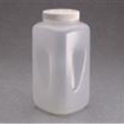 4 ltr HDPE Straight Sided, Square, 100-415, Grip W/White Cap Attached ,