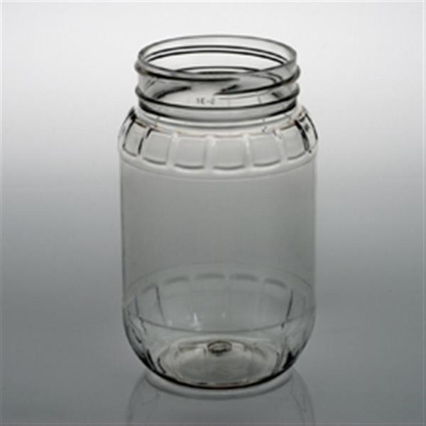 9 oz PET Jar, Round, 53-400, Ribbed/Fluted ,