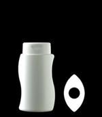 200 ml HDPE Asymmetrical Oval, 23mm Snap On, ,