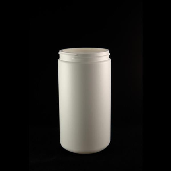1 ltr HDPE 100% PCR Jar, Round, 89mm Pano T/E, Custom Embossed Base
