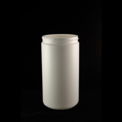 1 ltr HDPE 100% PCR Jar, Round, 89mm Pano T/E, Custom Embossed Base