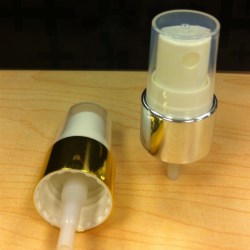 20-410 P/P Fine Mist Sprayer Gold Metal Shell Ribbed 0.12-0.14 ml/T, 
