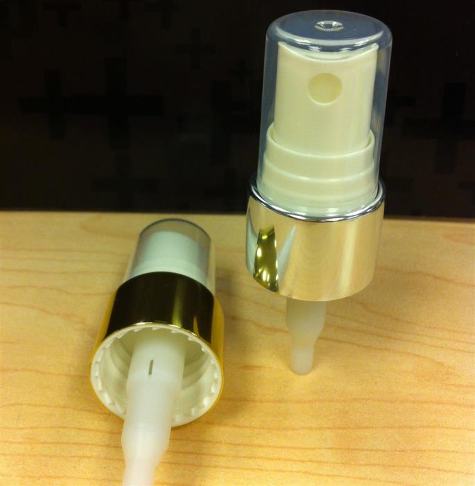 20-410 P/P Fine Mist Sprayer Gold Metal Shell Ribbed 0.17-0.20ml/T,