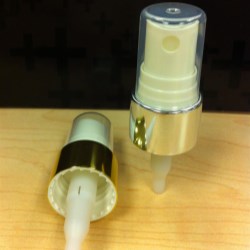 20-410 P/P Fine Mist Sprayer Gold Metal Shell Ribbed 0.17-0.20ml/T, 