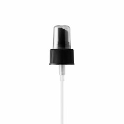 24-410 P/P Fine Mist Sprayer Fine Ribbed Closure Clear Hood .16cc, 