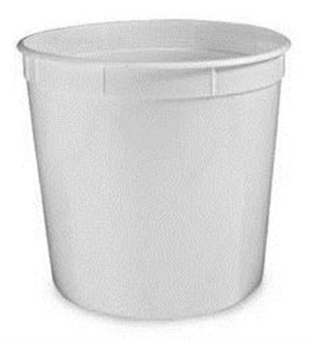 163 oz HDPE Tub, Round, ,No Handle