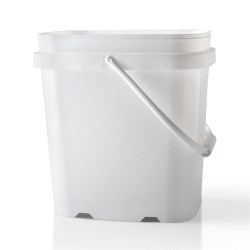 1 gal P/P Ez Stor Pail, Oblong, ,Tall with Plastic Handle