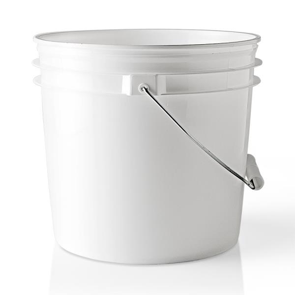 1 gal HDPE Pail, Round, ,Nestable With METAL HANDLE 