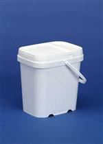 1 gal HDPE Pail, Oblong, ,Thin Wall with Plastic Handle