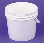 1 gal HDPE Pail, Round, ,Nestable with Plastic Handle