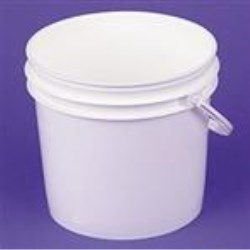 1 gal HDPE Pail, Round, ,Nestable with Plastic Handle 