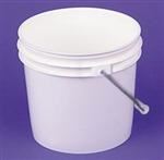 1 gal HDPE Pail, Round, ,Nestable With METAL HANDLE 