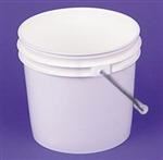 1 gal HDPE Pail, Round, ,Nestable With METAL HANDLE