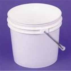 1 gal HDPE Pail, Round, ,Nestable With METAL HANDLE 