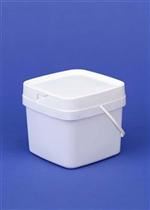 2 ltr HDPE Pail, Square, 774,Thinwall with Plastic Handle