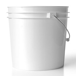 2 gal HDPE Pail, Round, ,Nestable With METAL HANDLE 