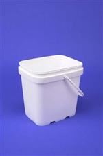 2 gal HDPE Ez Stor Pail, Rectangular, ,Nestable with Plastic Handle