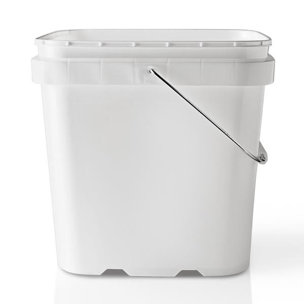 2 gal HDPE Ez Stor Pail, Gauge 60 mil Rectangular, ,Nestable With METAL HANDLE