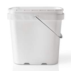 2 gal HDPE Ez Stor Pail, Gauge 60 mil Rectangular, ,Nestable With METAL HANDLE