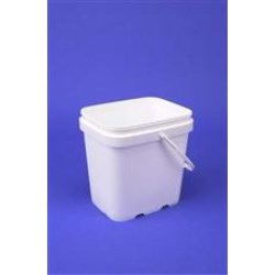 2 gal HDPE Ez Stor Pail, Rectangular, 1651,Nestable with Plastic Handle