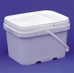 1.3 gal P/P Ez Stor Pail, Rectangular, 1651,Clarified P/P with Plastic Handle