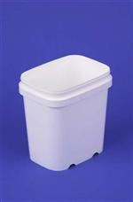 1 gal HDPE Ez Stor Pail, Rectangular, ,No Hole for Handle No Handle