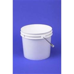 3.5 gal HDPE Regrind Open Head Pail, 90 mil Round, ,Nestable With METAL HANDLE