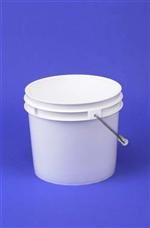 3.5 gal HDPE Open Head Pail, Round, ,Nestable With METAL HANDLE