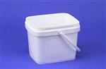 3 gal HDPE Ez Stor Pail, Rectangular, ,Nestable with Plastic Handle